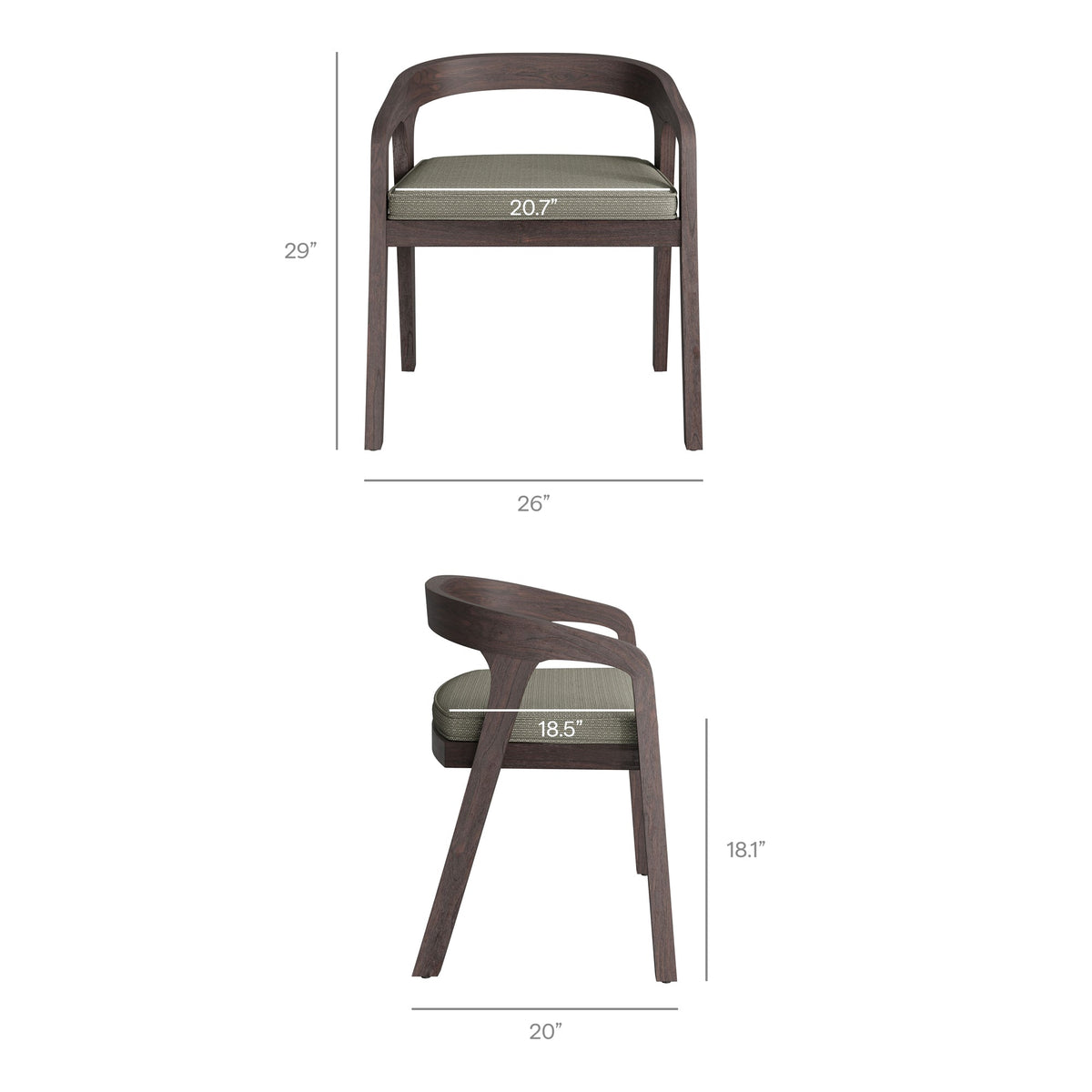 Kona Outdoor Teak Wood Barrel Dining Chair