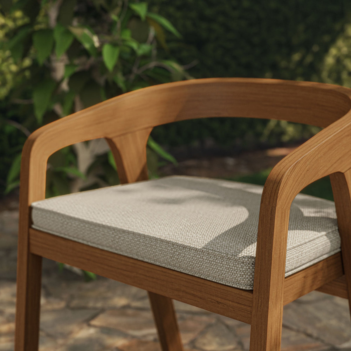 Kona Outdoor Teak Wood Barrel Dining Chair