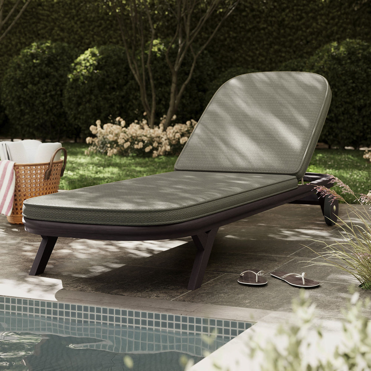 Kona Outdoor Teak Wood Chaise Lounge Chair