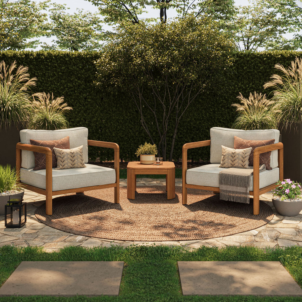 Kona 3-Piece Outdoor Teak Wood Furniture Set