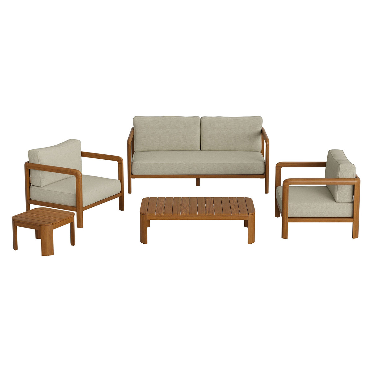 Kona 5-Piece Outdoor Teak Wood Furniture Set