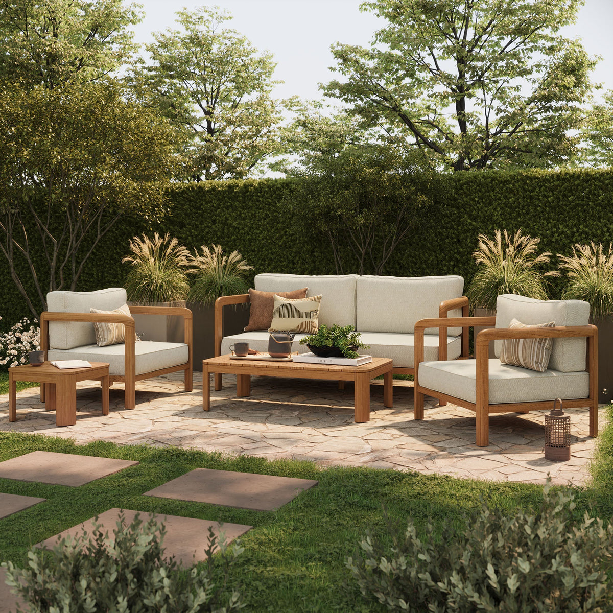 Kona 5-Piece Outdoor Teak Wood Furniture Set