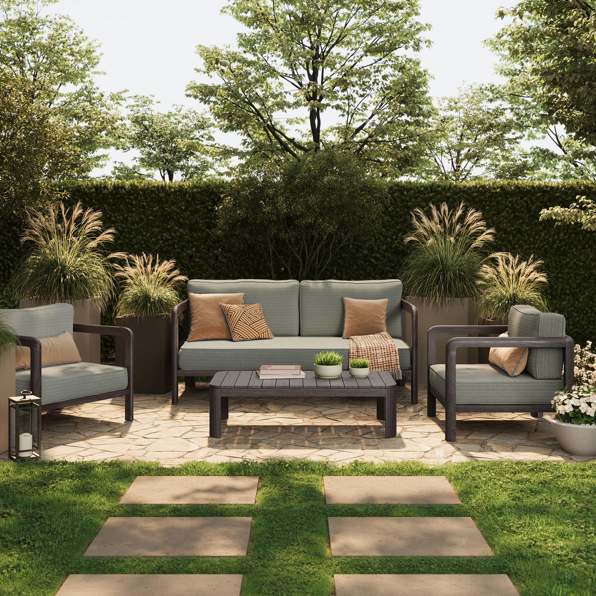 Kona 4-Piece Outdoor Teak Wood Furniture Set