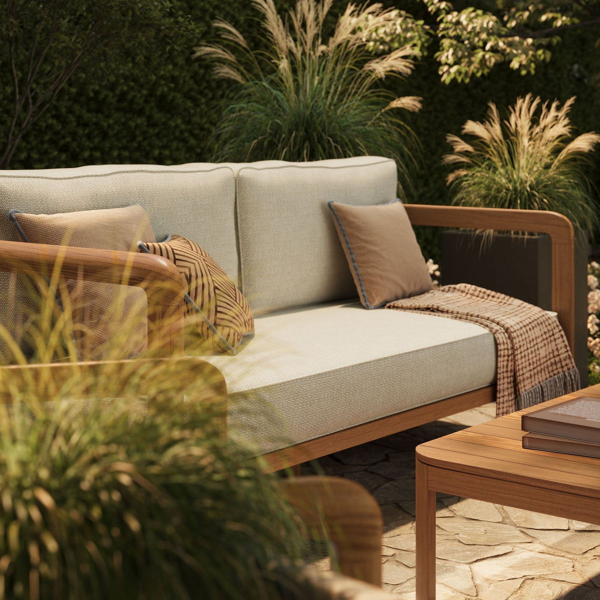 Kona 4-Piece Outdoor Teak Wood Furniture Set