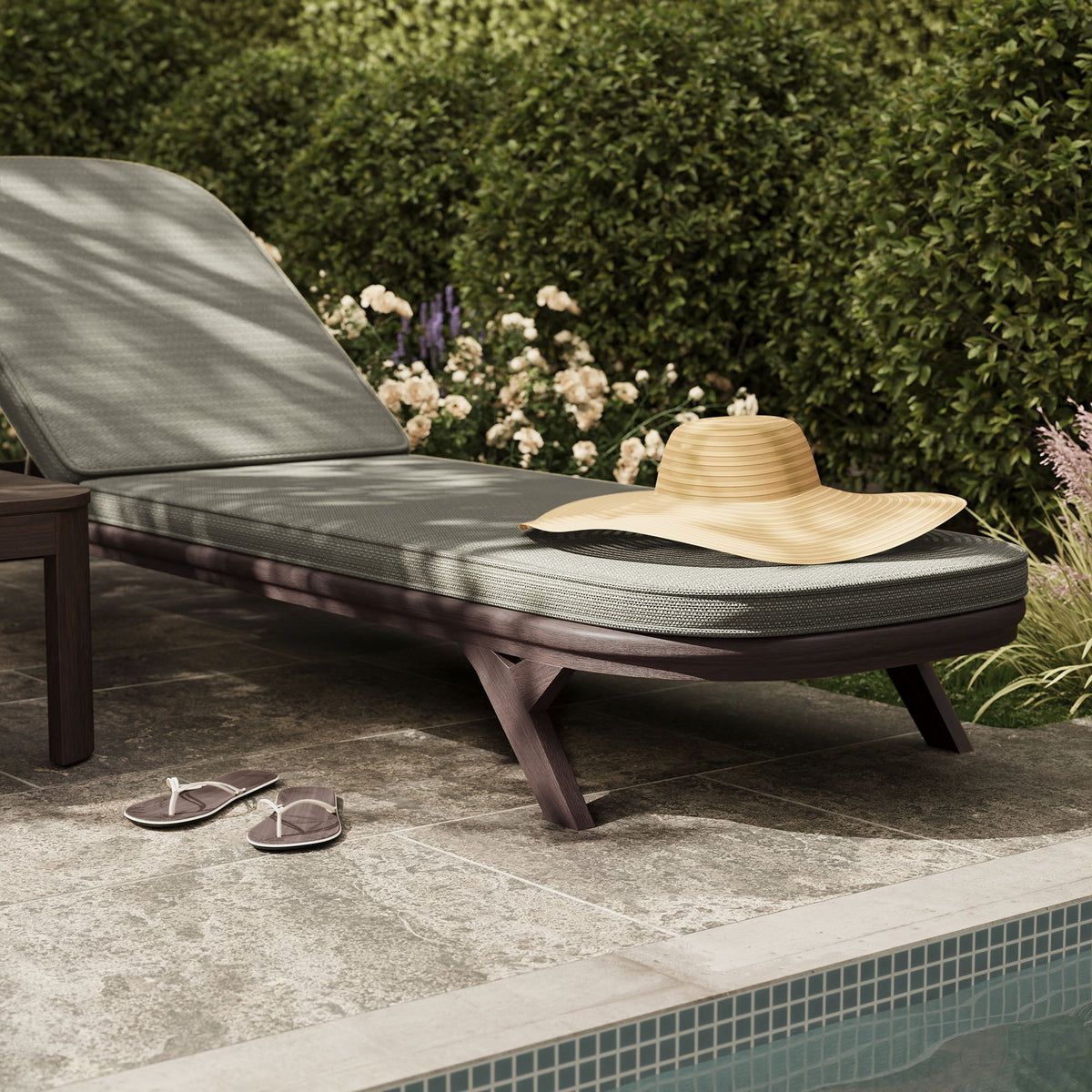 Kona 3-Piece Outdoor Teak Wood Chaise Lounge Set