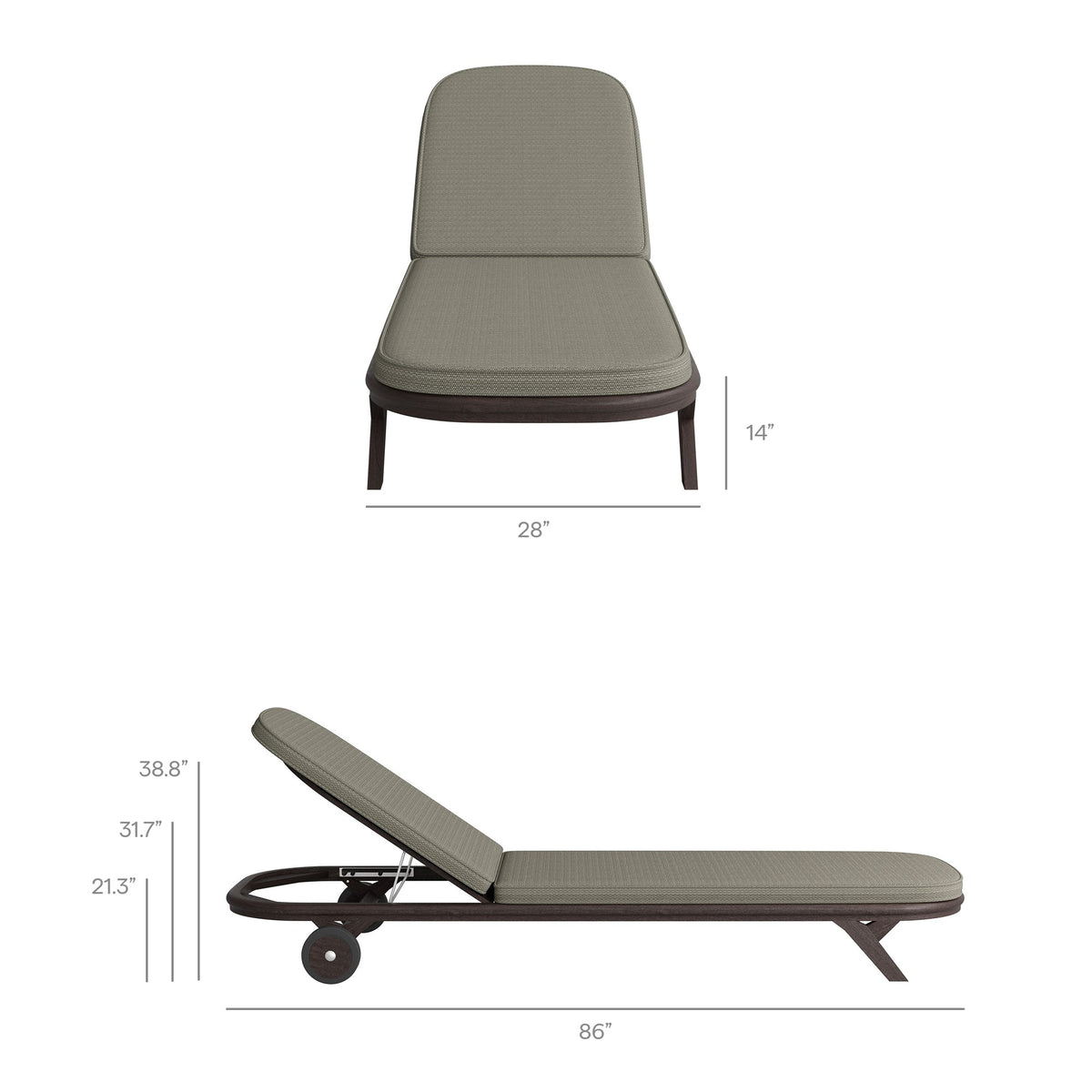 Kona 3-Piece Outdoor Teak Wood Chaise Lounge Set