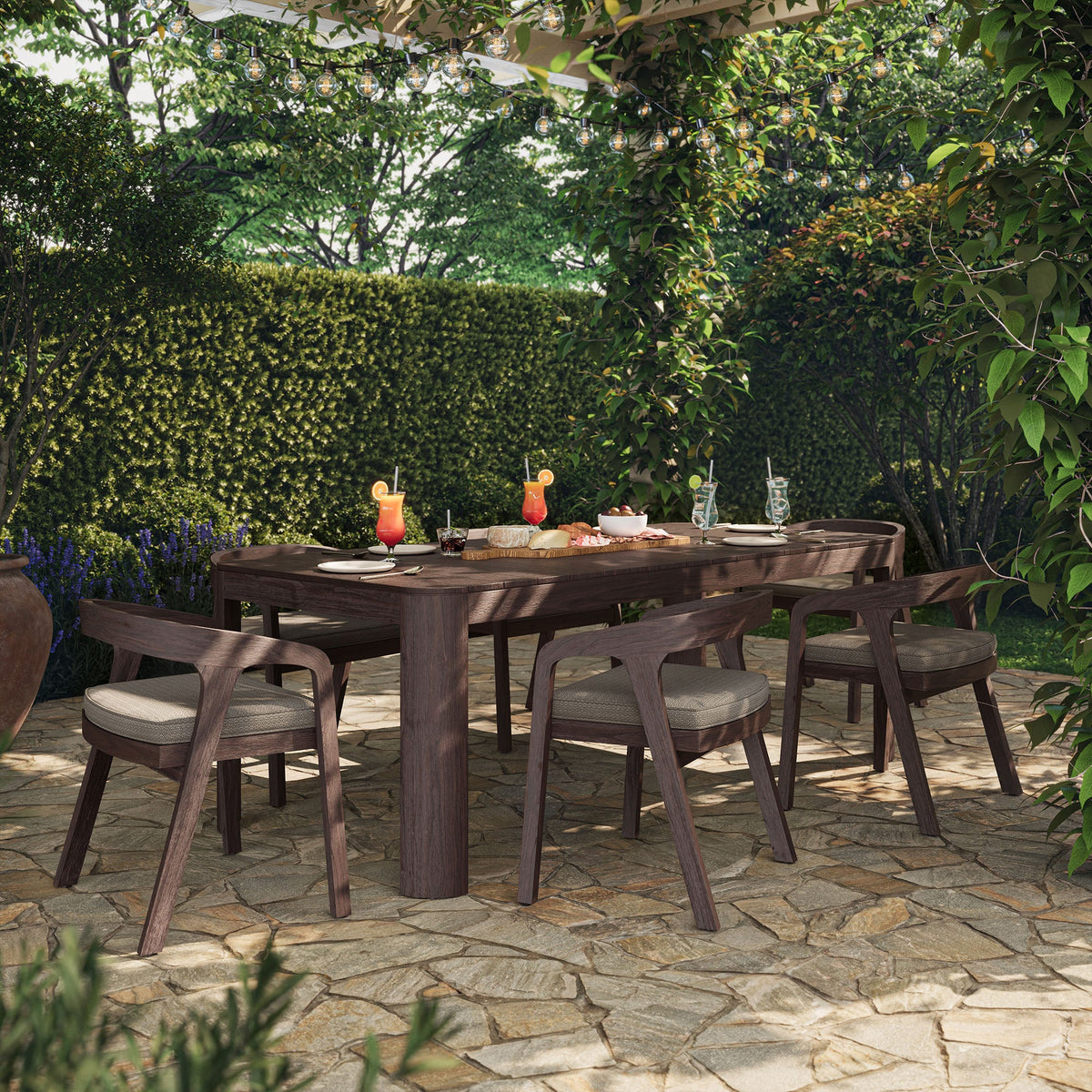 Kona 7-Piece Outdoor Teak Wood Dining Set