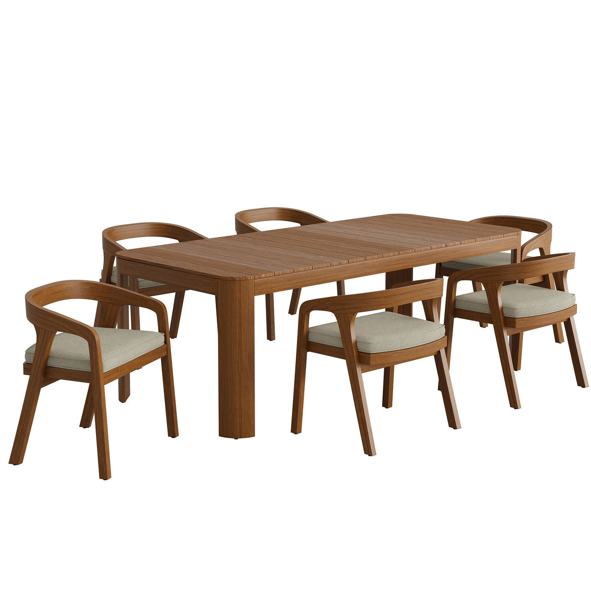 Kona 7-Piece Outdoor Teak Wood Dining Set