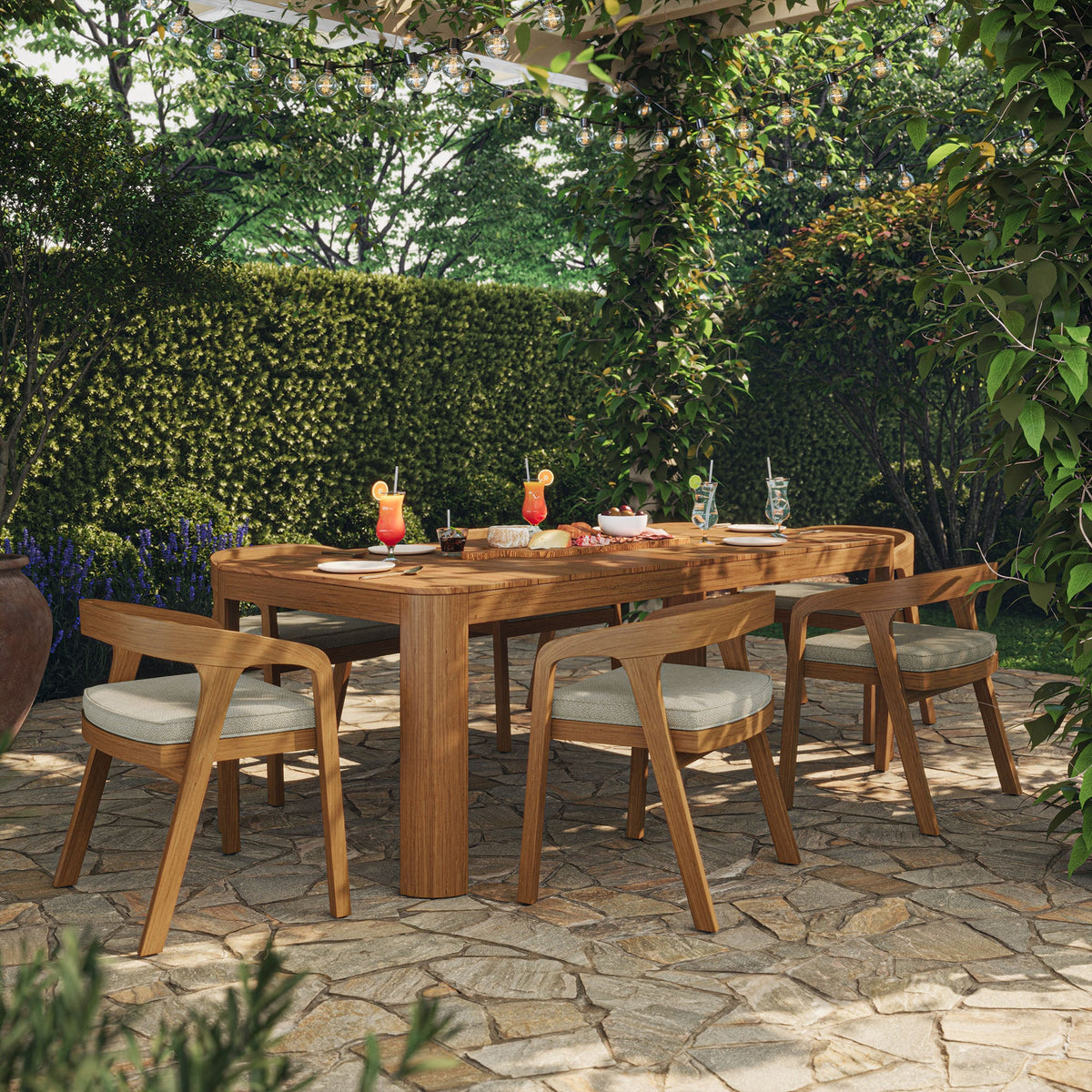 Kona 7-Piece Outdoor Teak Wood Dining Set