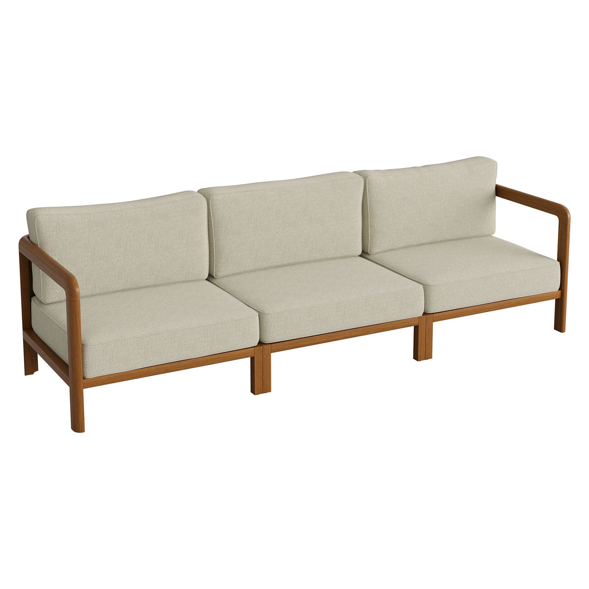 Kona 3-Piece Outdoor Teak Wood Modular Sofa Set