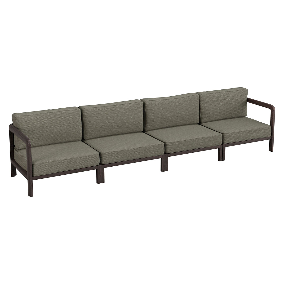 Kona 4-Piece Outdoor Teak Wood Modular Sofa Set