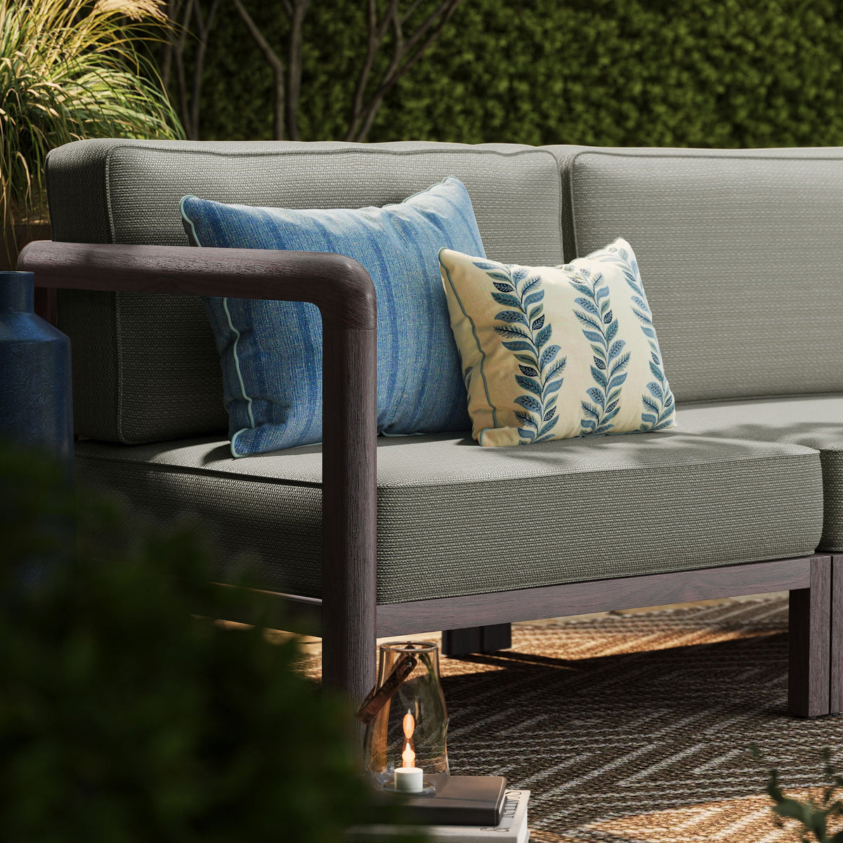 Kona 4-Piece Outdoor Teak Wood Modular Sofa Set