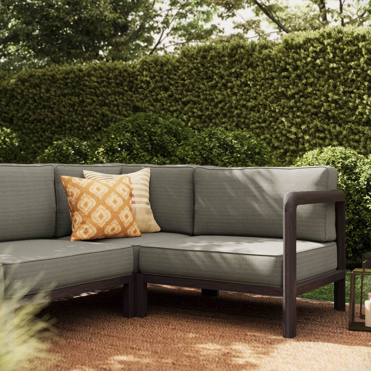 Kona L-Shaped Outdoor Teak Wood Modular Sofa