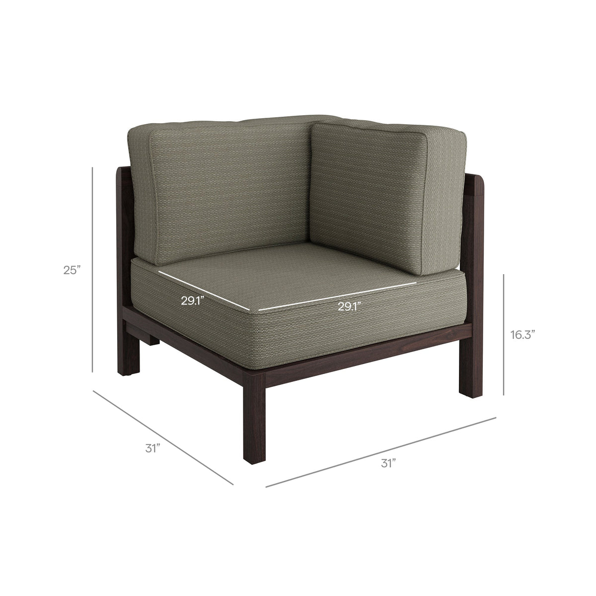 Kona L-Shaped Outdoor Teak Wood Modular Sofa
