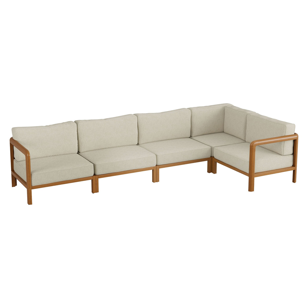 Kona L-Shaped Outdoor Teak Wood Modular Sofa