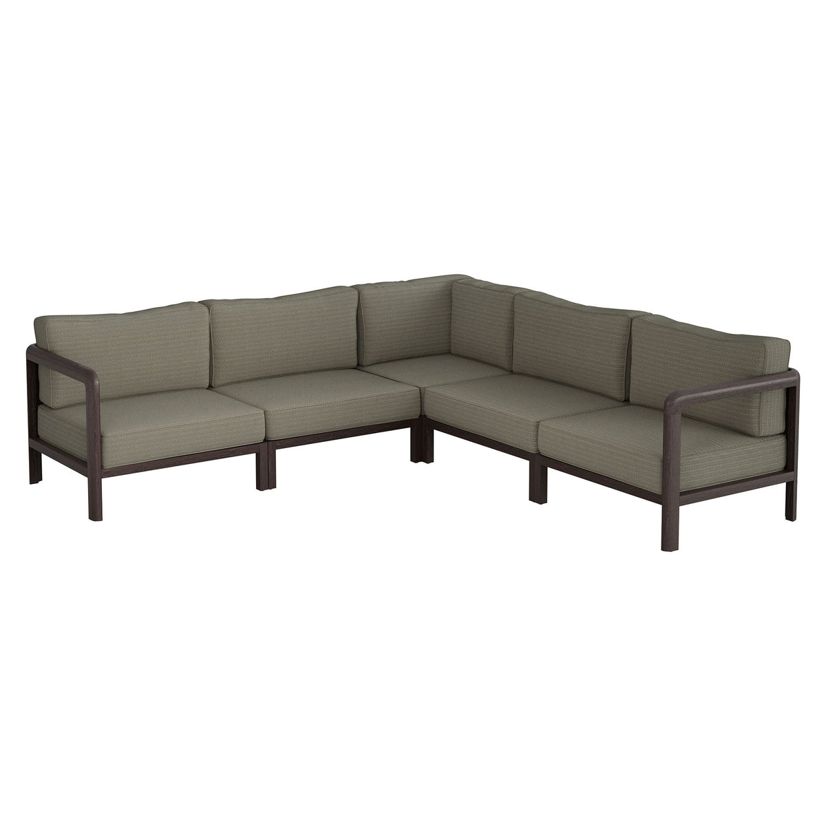Kona 5-Piece Outdoor Teak Wood Corner Modular Sofa