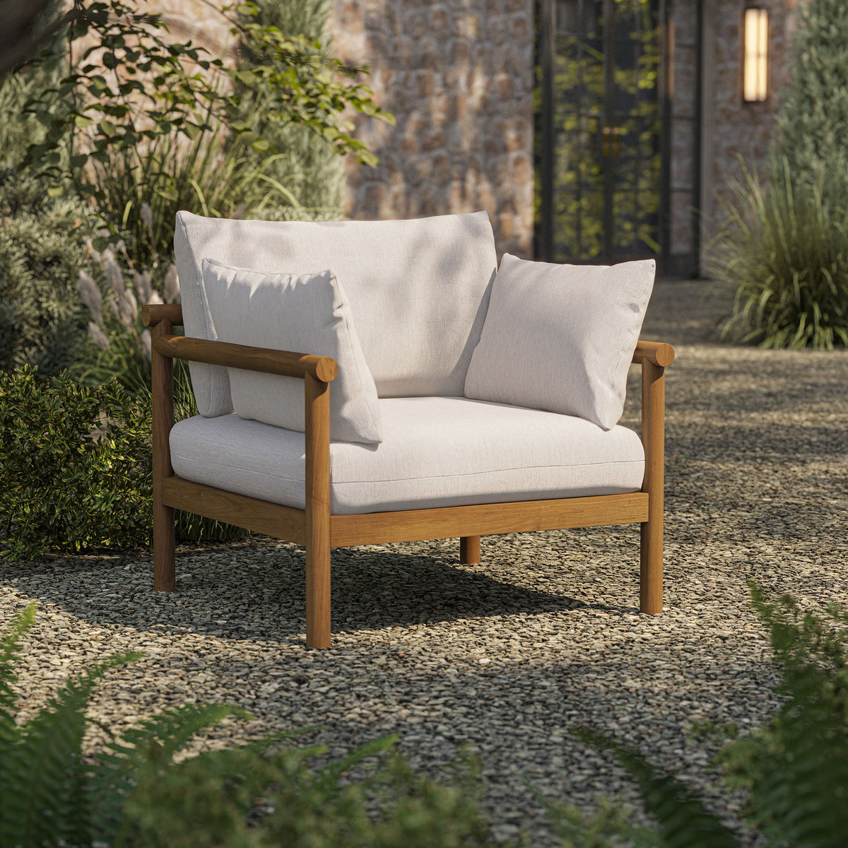 Eleni Outdoor Teak Wood Armchair