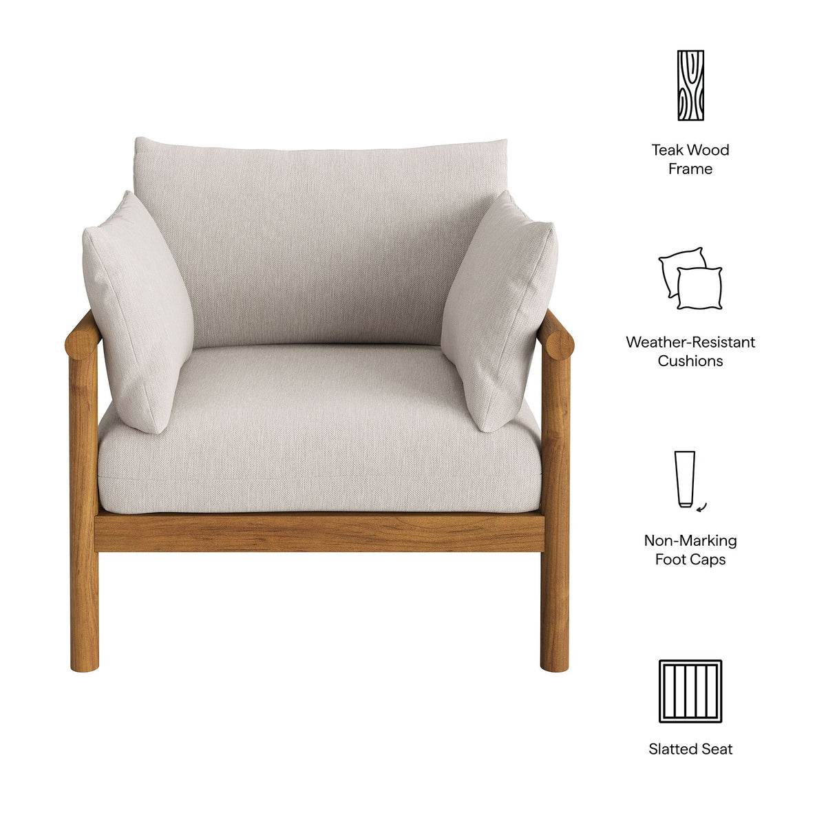 Eleni Outdoor Teak Wood Armchair