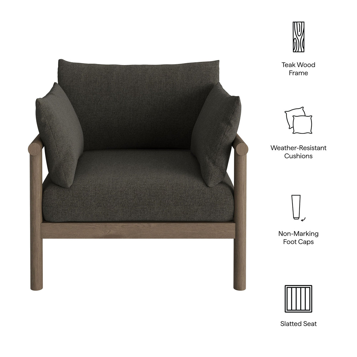 Eleni Outdoor Teak Wood Armchair