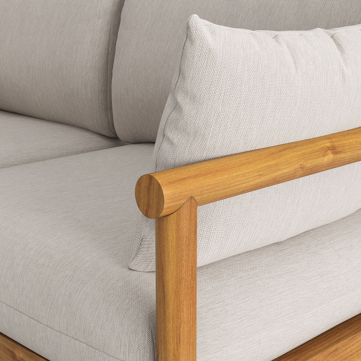 Eleni Outdoor Teak Wood Loveseat
