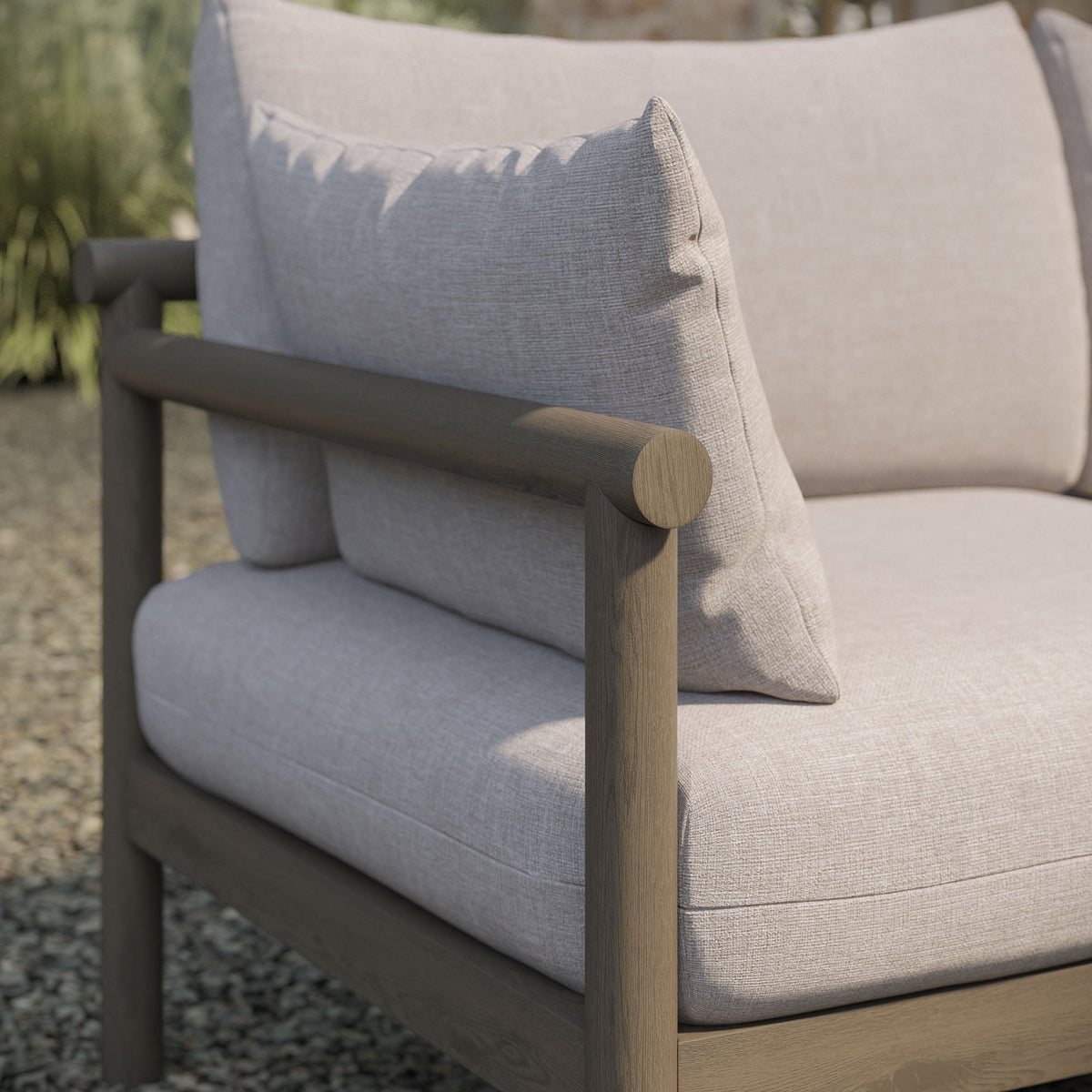 Eleni Outdoor Teak Wood Loveseat