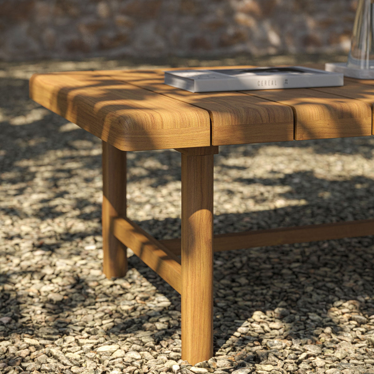 Eleni 41-Inch Outdoor Teak Wood Coffee Table