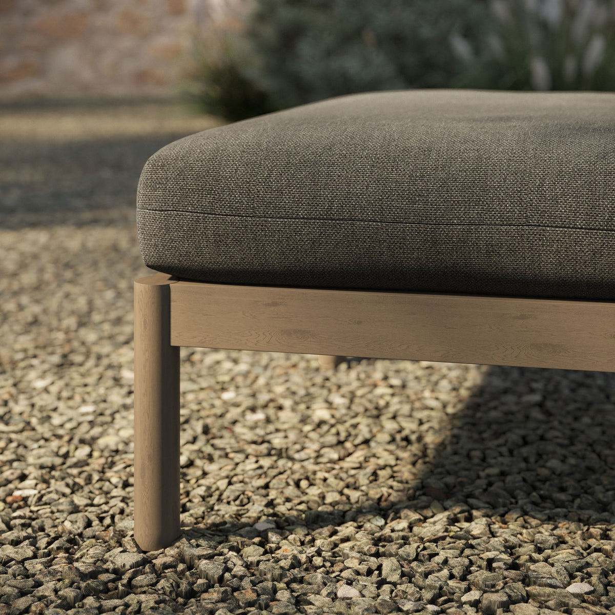 Eleni Square Outdoor Teak Wood Ottoman