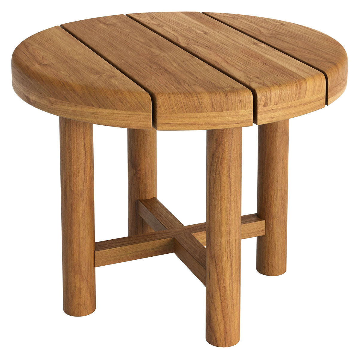 Eleni 20-Inch Round Outdoor Teak Wood Side Table