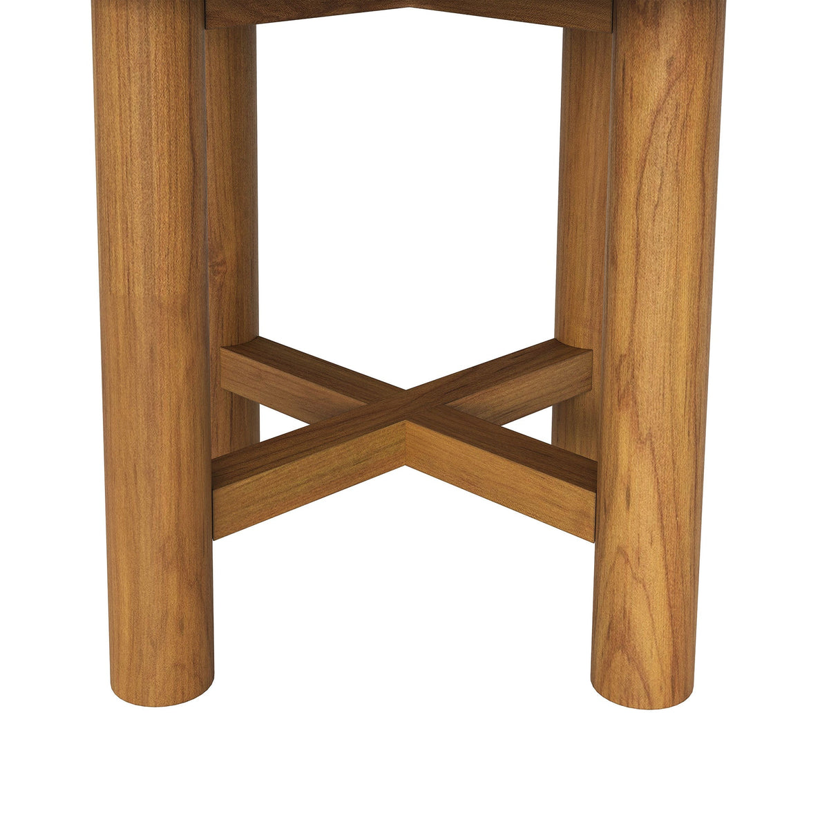 Eleni 20-Inch Round Outdoor Teak Wood Side Table