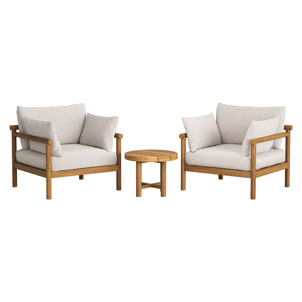 Eleni 3-Piece Outdoor Teak Wood Furniture Set