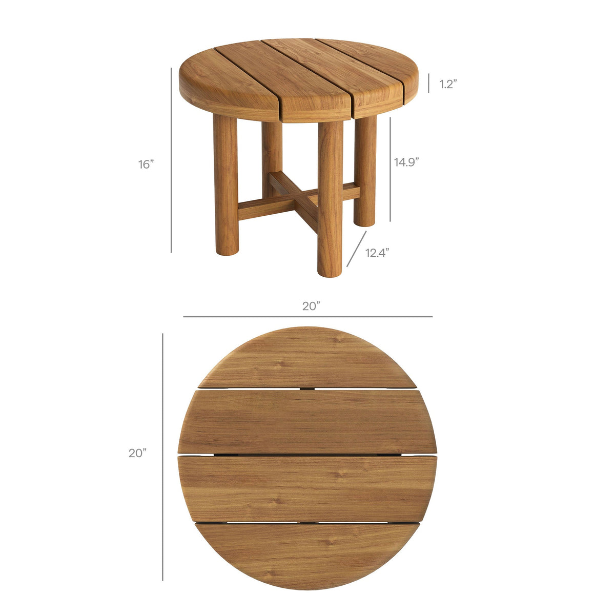 Eleni 3-Piece Outdoor Teak Wood Furniture Set