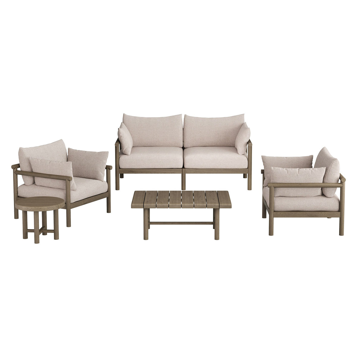 Eleni 5-Piece Outdoor Teak Wood Furniture Set