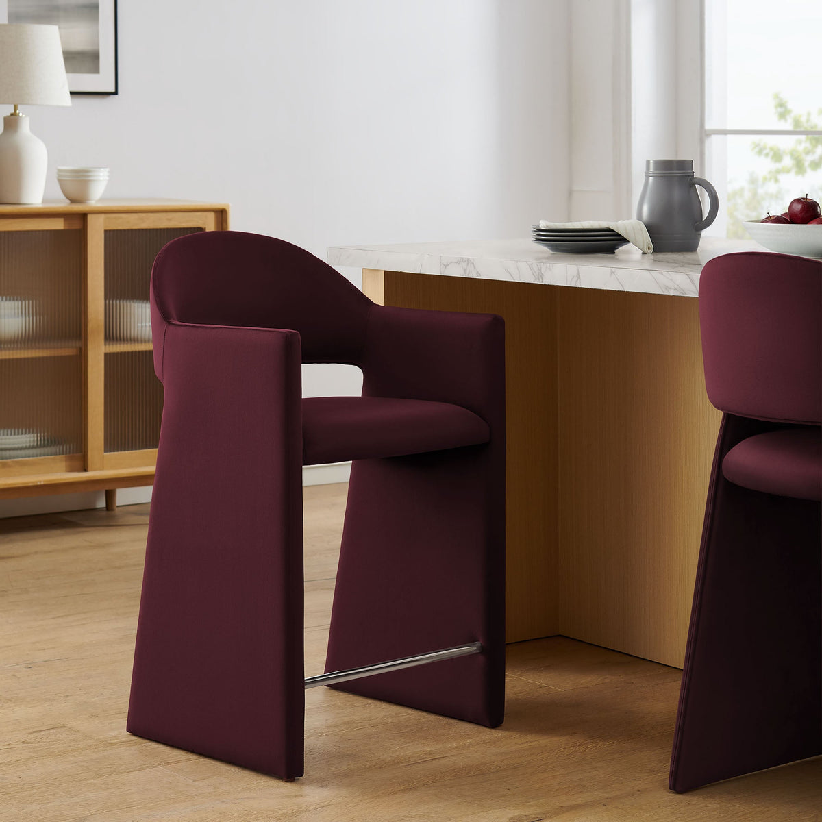 Talia 37 Inch Performance Velvet Counter Stool