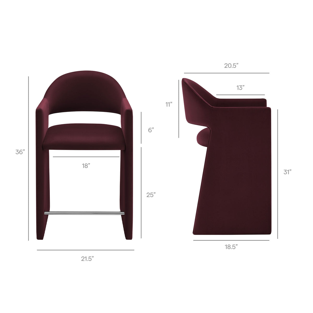 Talia 37 Inch Performance Velvet Counter Stool