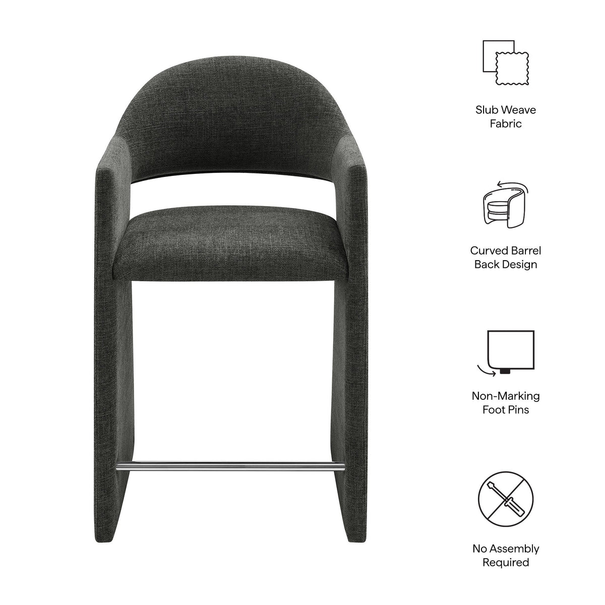 Talia 37 Inch Upholstered Fabric Counter Stool