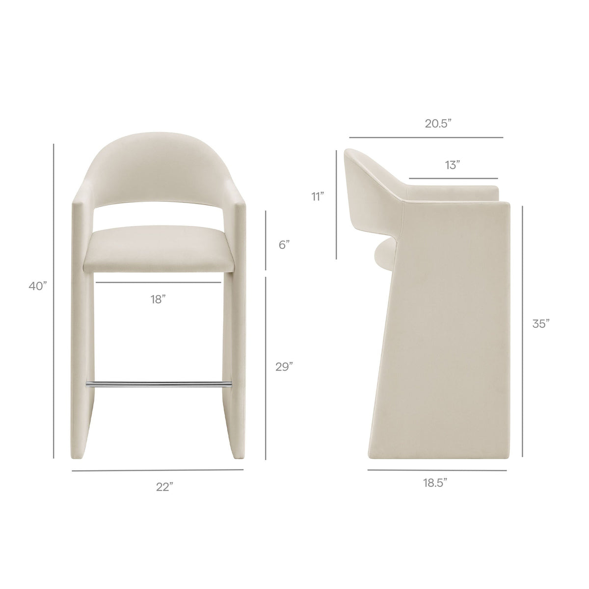Talia 41 Inch Performance Velvet Bar Stool