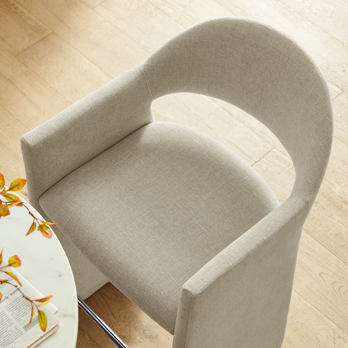 Talia 41 Inch 41 Inch Upholstered Fabric Bar Stool