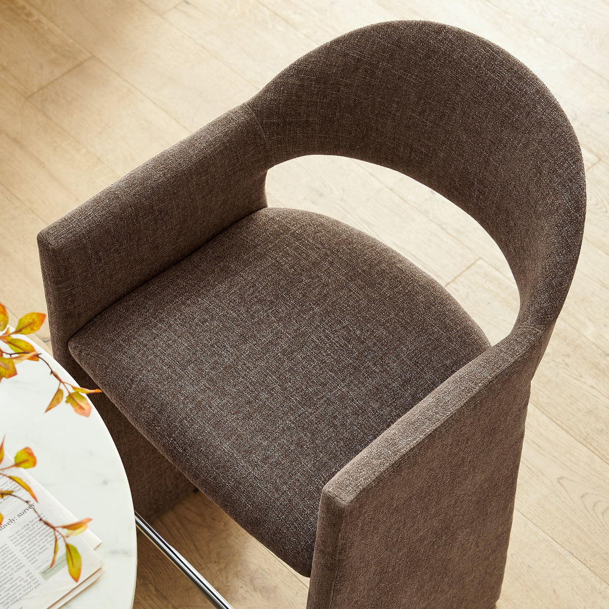 Talia 41 Inch 41 Inch Upholstered Fabric Bar Stool