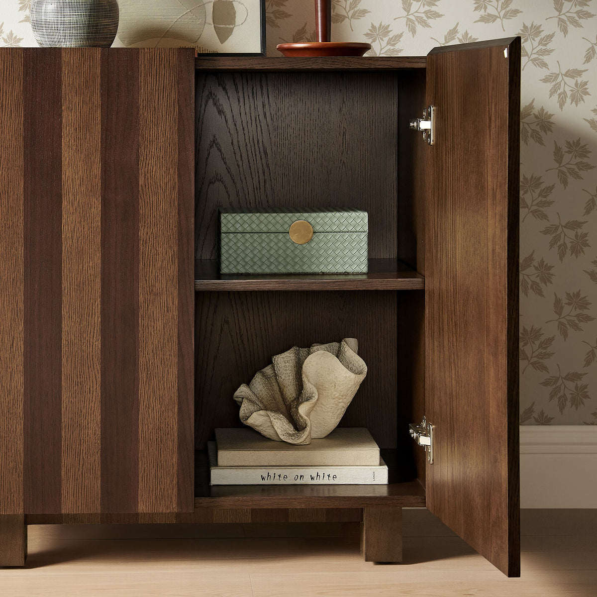 Kline 2-Door Striped Accent Cabinet