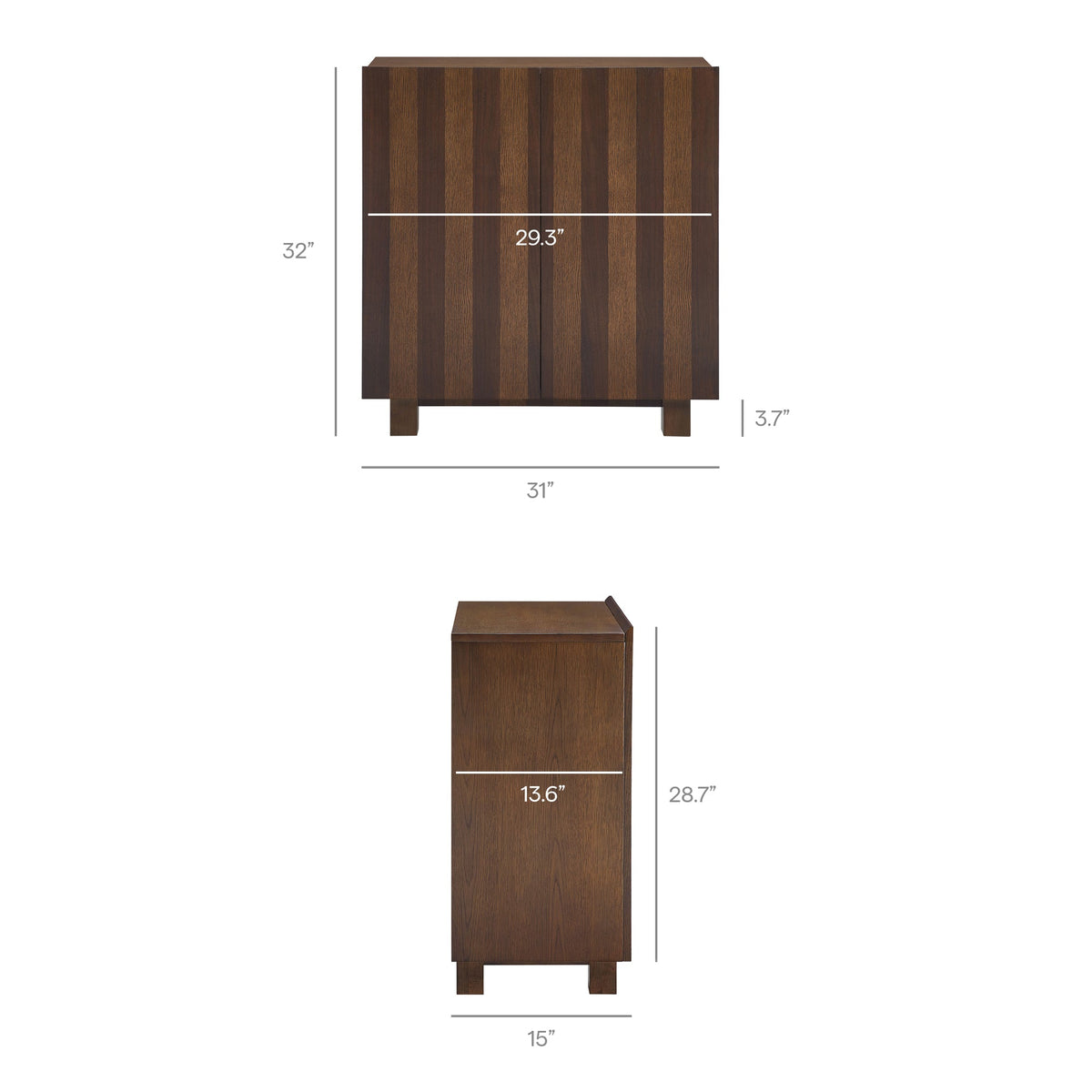 Kline 2-Door Striped Accent Cabinet
