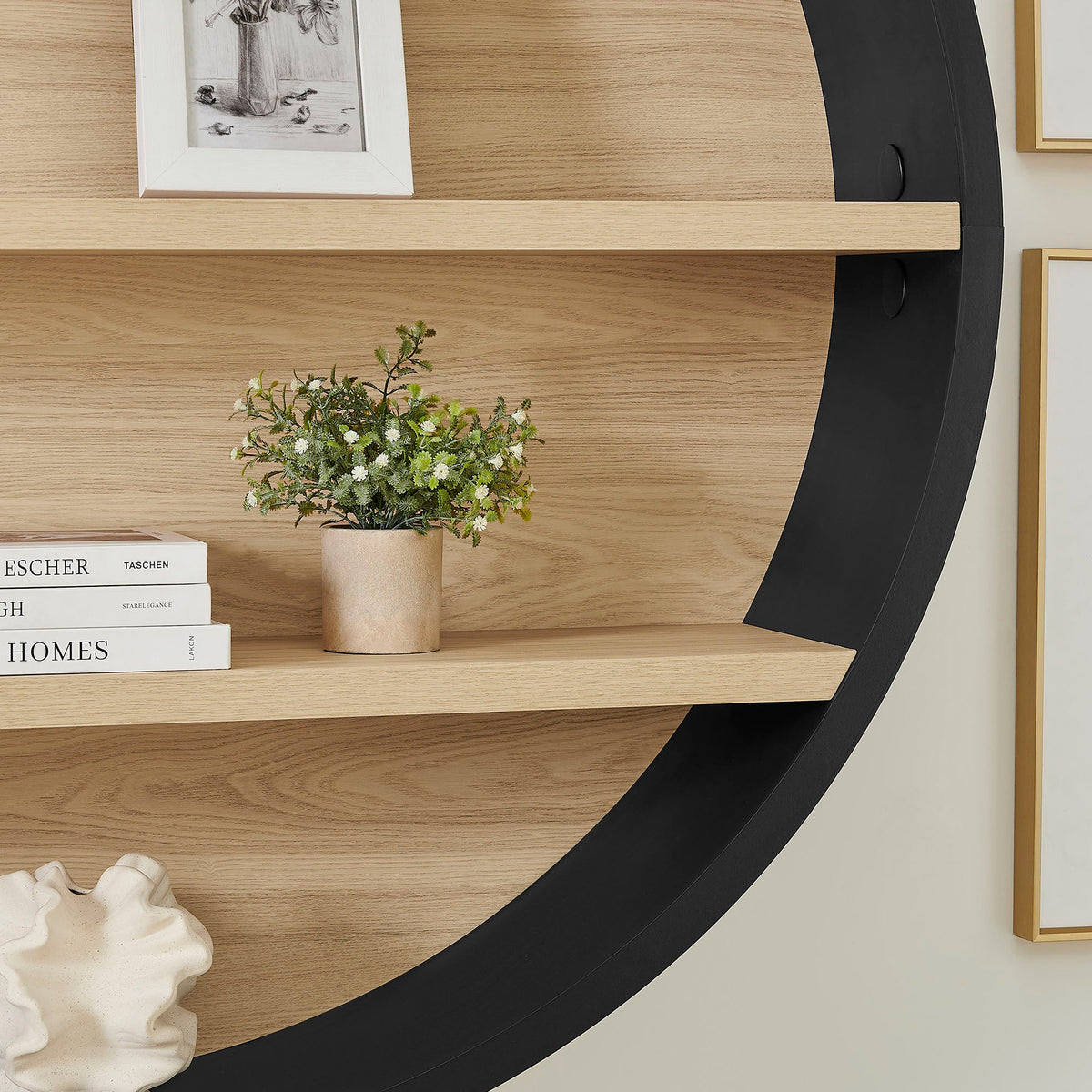 Romy 47" Round Wall Book Shelf