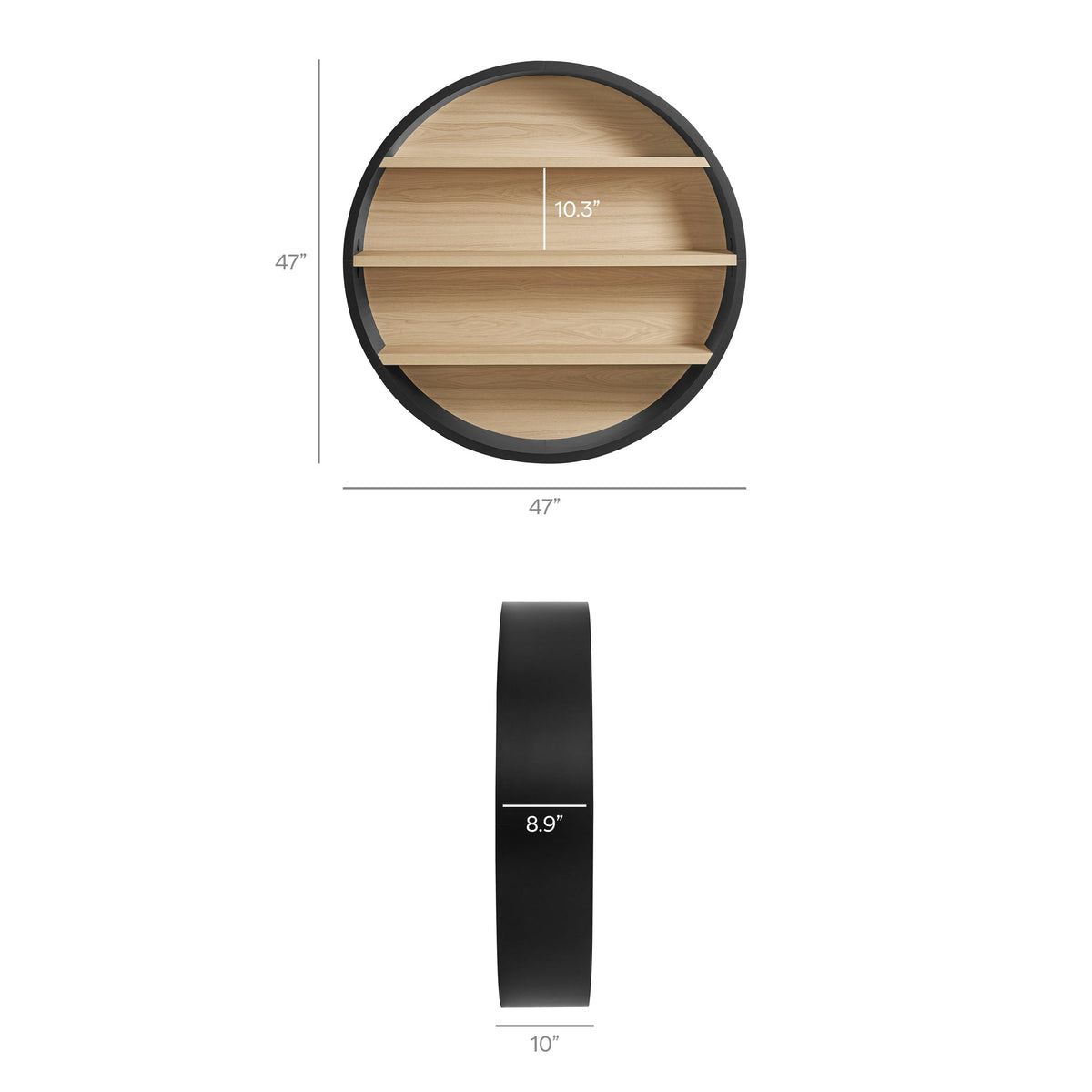 Romy 47" Round Wall Book Shelf