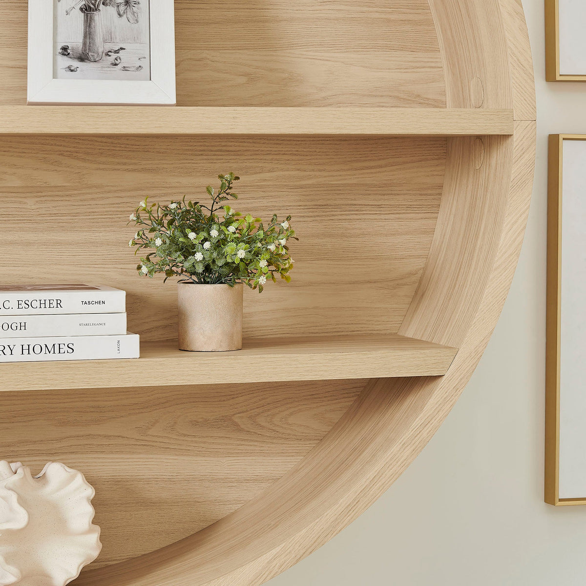 Romy 47" Round Wall Book Shelf