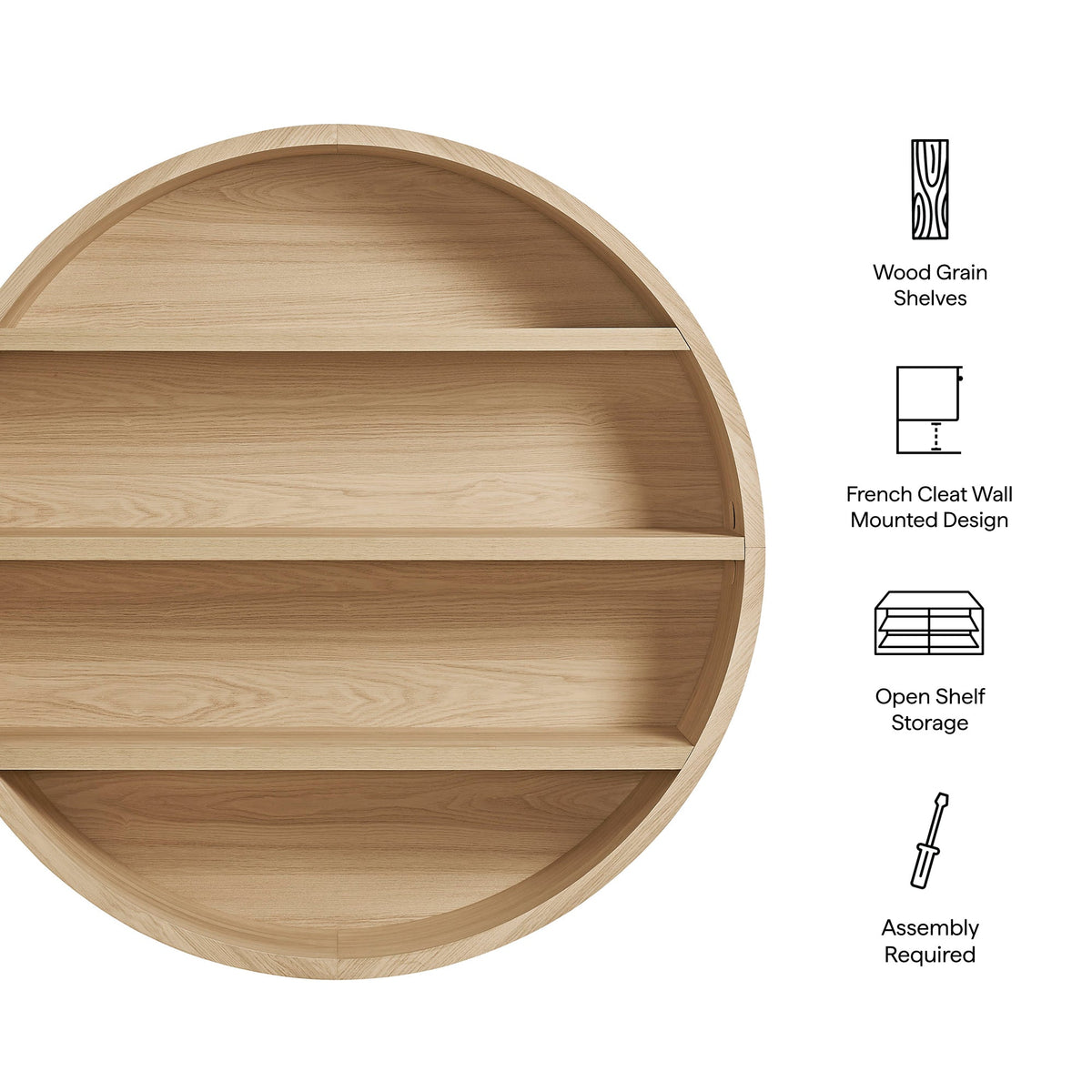 Romy 47" Round Wall Book Shelf