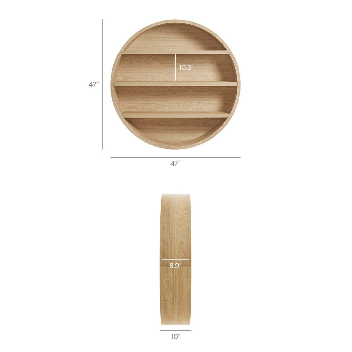 Romy 47" Round Wall Book Shelf