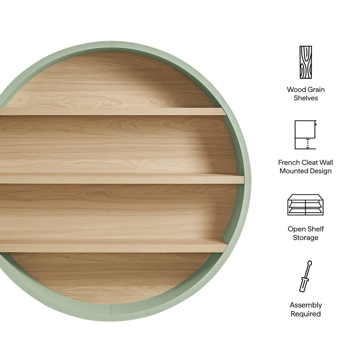Romy 47" Round Wall Book Shelf