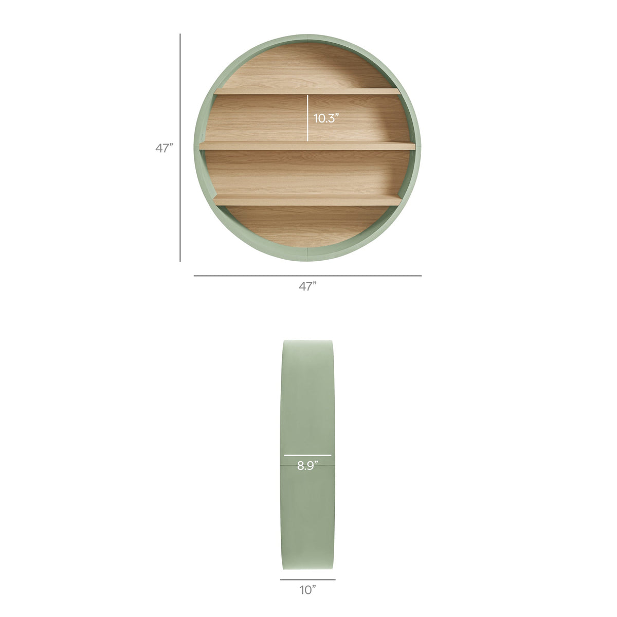 Romy 47" Round Wall Book Shelf