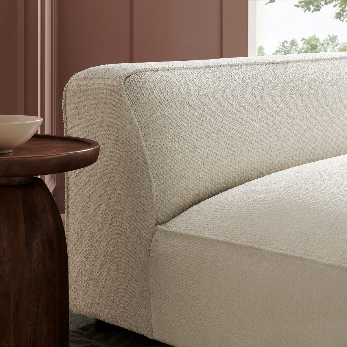 Auren Lattice Bouclé Upholstered Modular Armless Chair