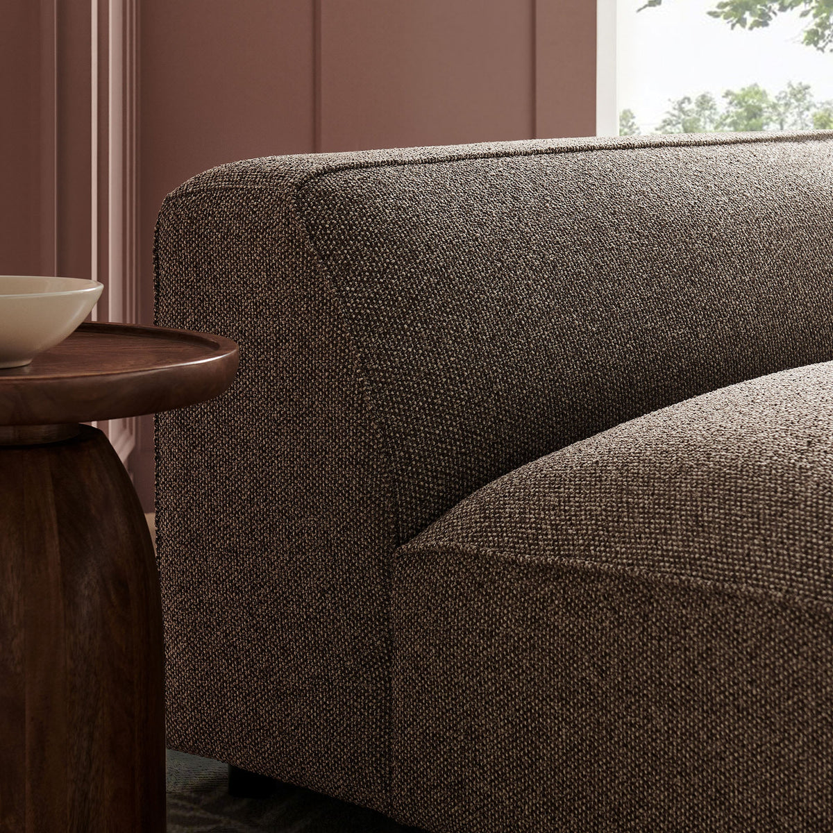 Auren Lattice Bouclé Upholstered Modular Armless Chair