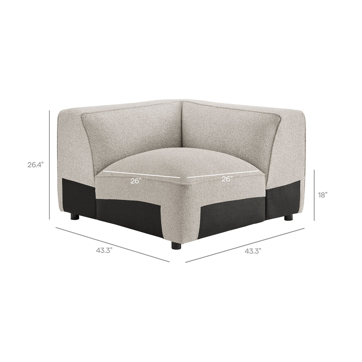 Auren Lattice Bouclé Upholstered Modular Corner Chair